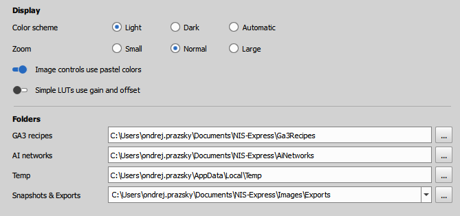 Settings: General General settings