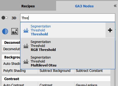 Recipe page: Search for nodes in GA3 recipe editor Search node