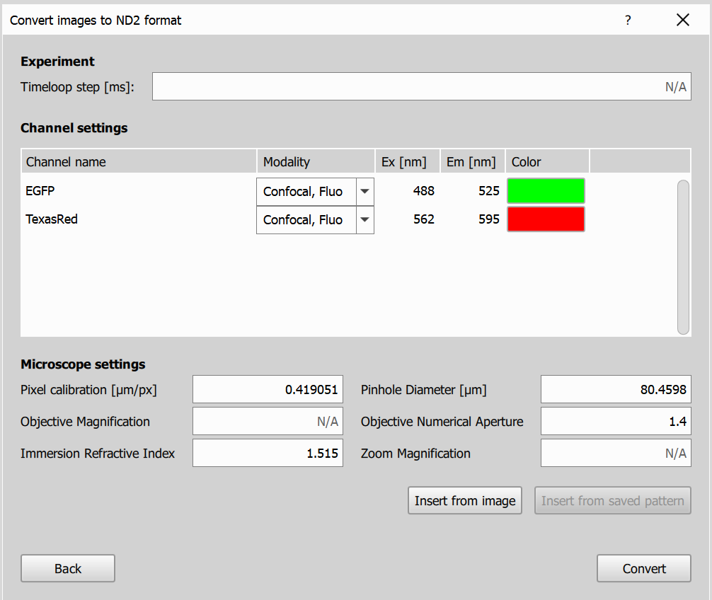 Import individual files dialog - page 2