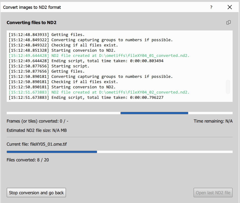 Import individual files dialog - page 3