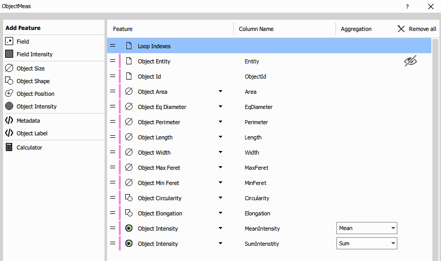 Object measurement node